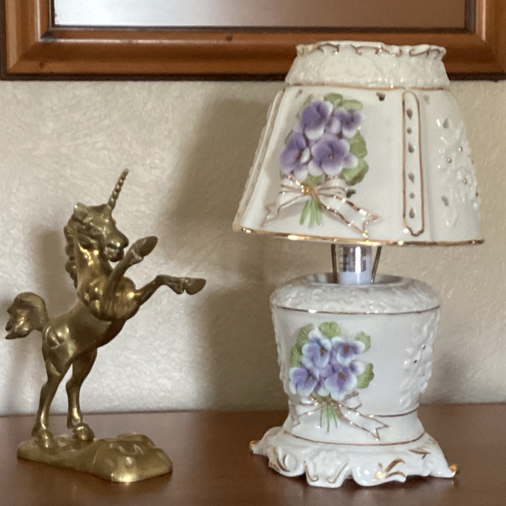 Brass Rearing Unicorn Mythical Figurine Mounted On Brass Cloud MCM 1970s Vintage - Picture 2 of 16